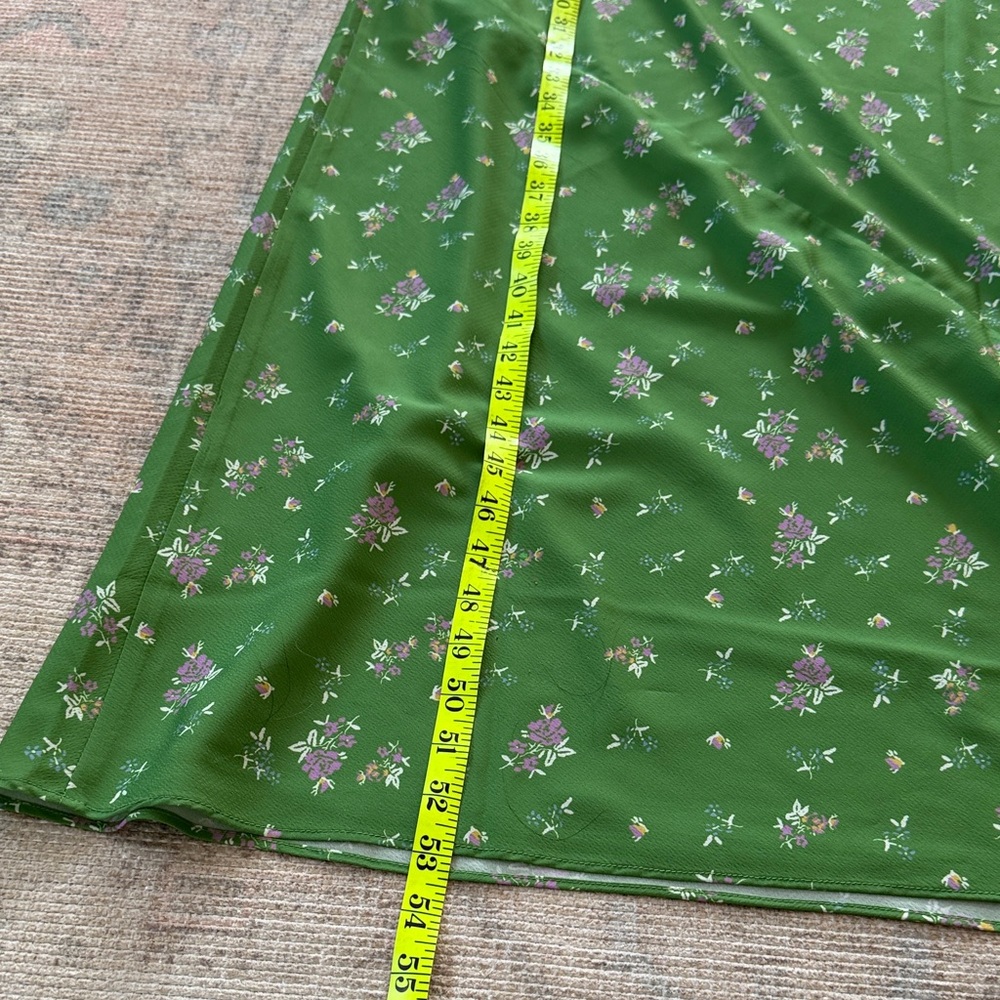 Böhme Green Floral Satin Midi Dress – Puff Sleeve | NWT | Romantic size M - Picture 7 of 12
